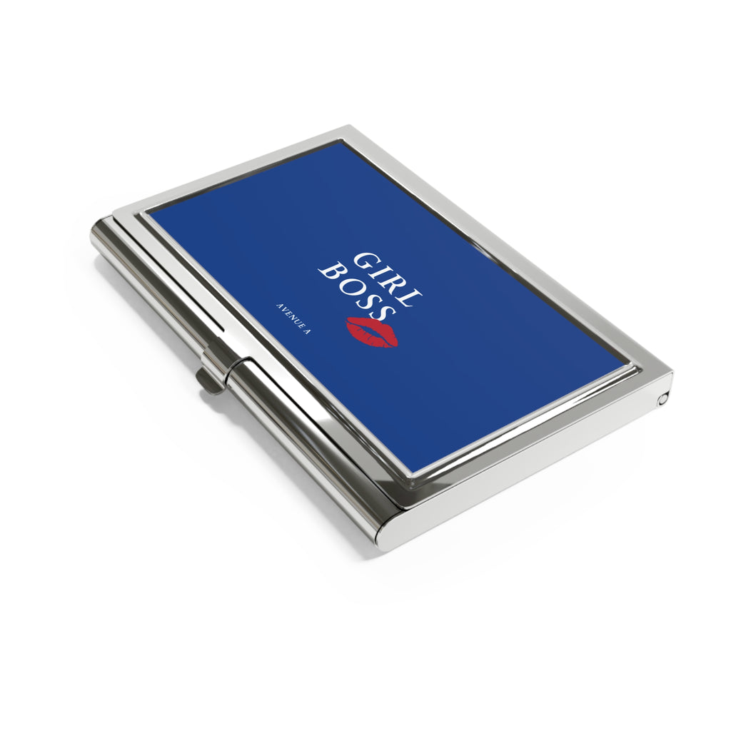 Blue ”Girl Boss” Business Card Holder