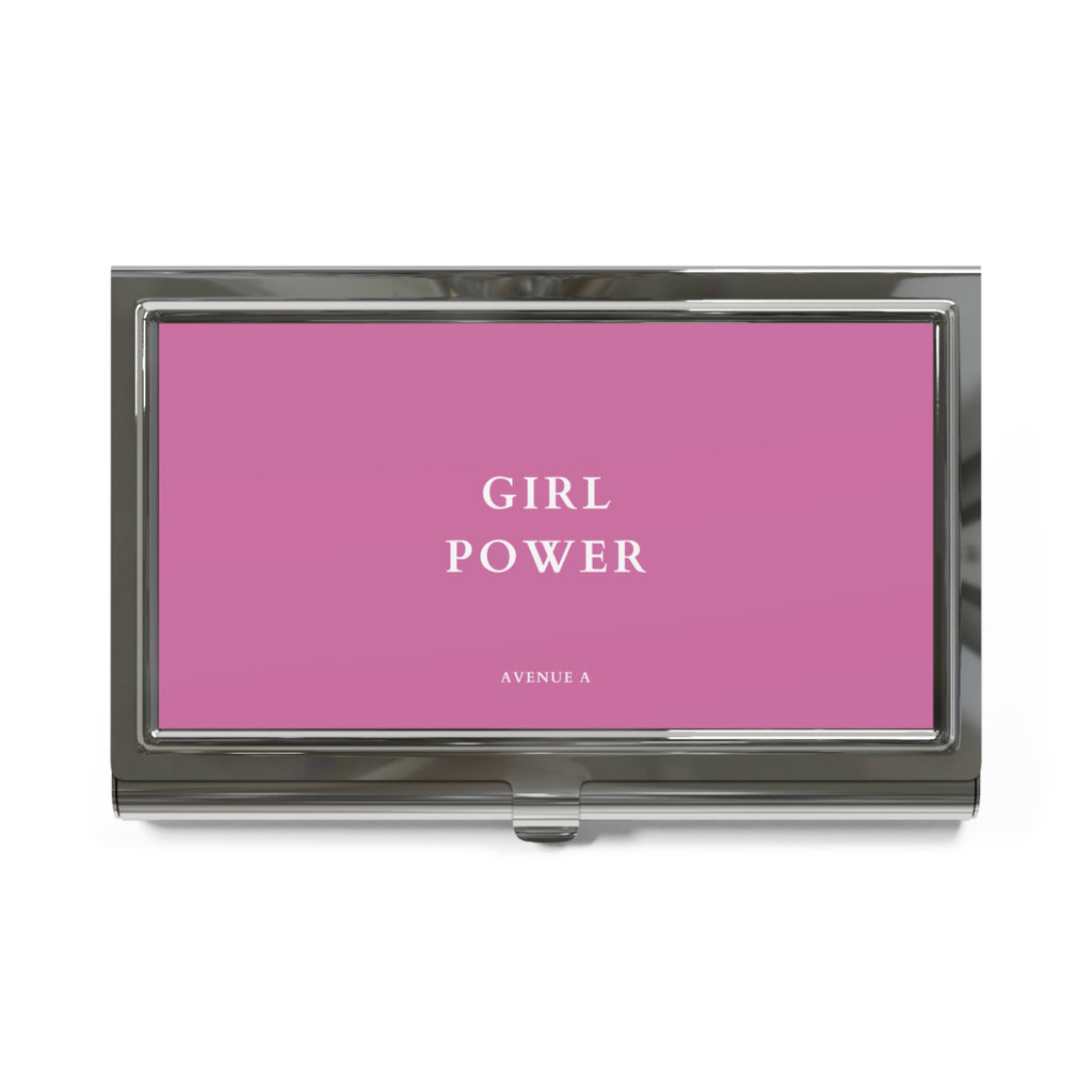 Pink “Girl Power” Business Card Holder