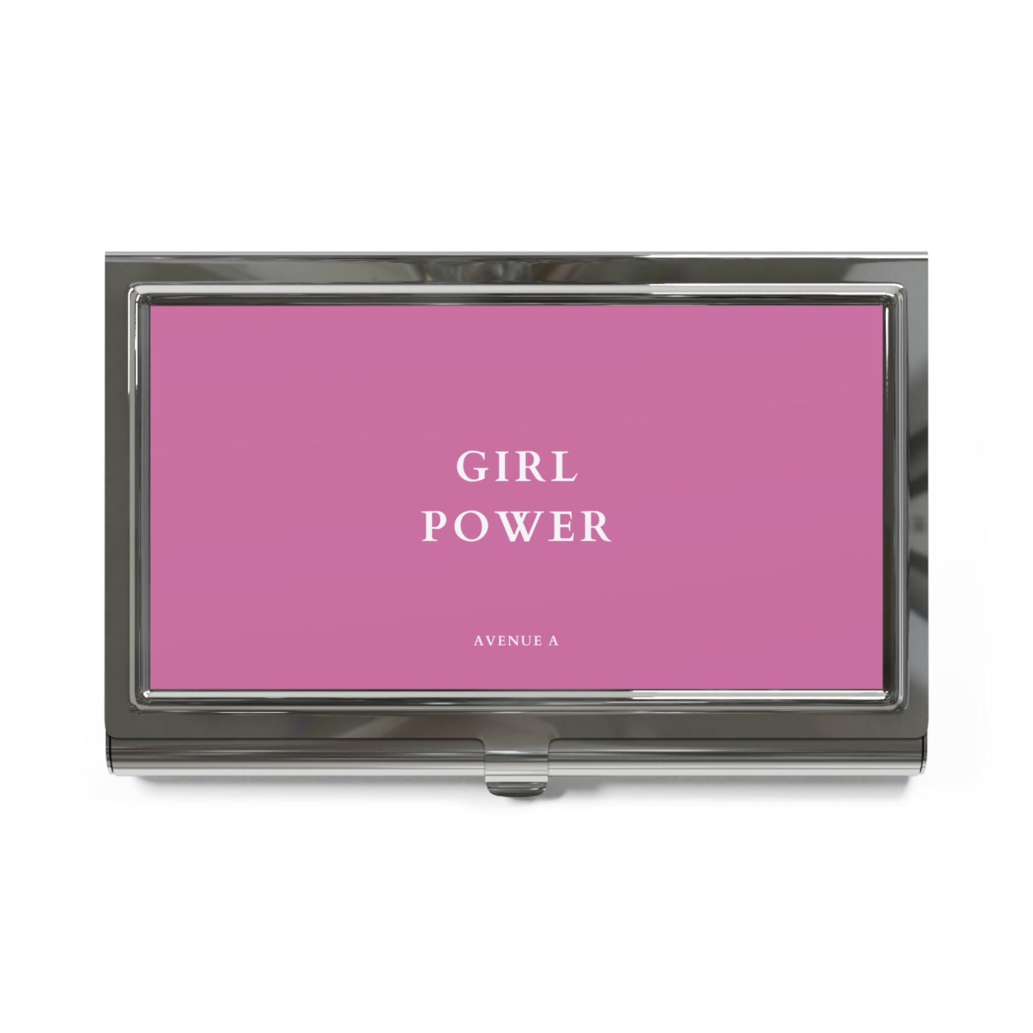 Pink “Girl Power” Business Card Holder