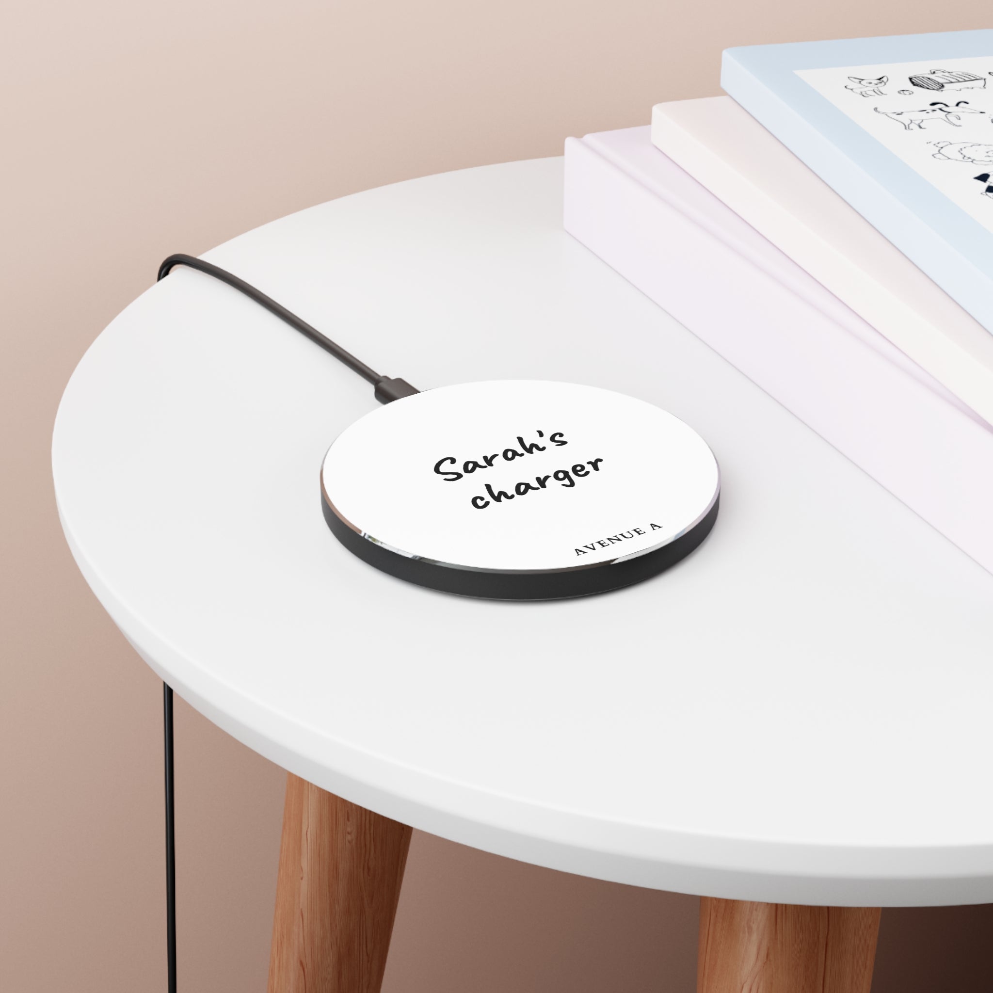 Personalized White Wireless Charger