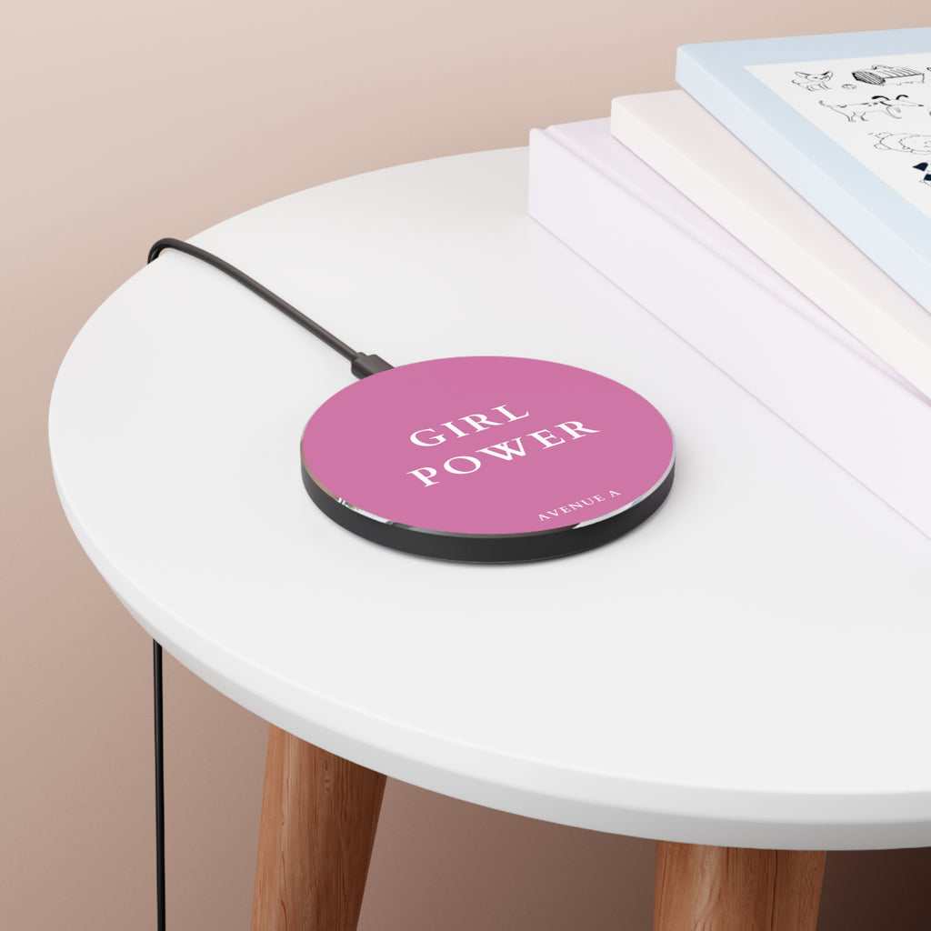 Pink "Girl Power" Wireless Charger