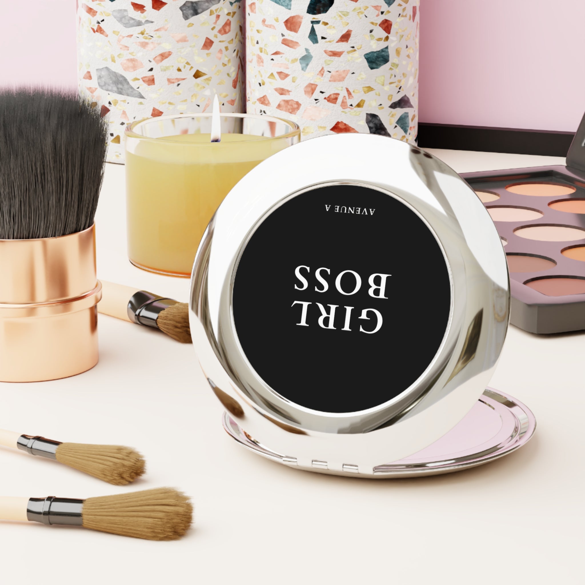 Girl Boss Compact Travel Mirror