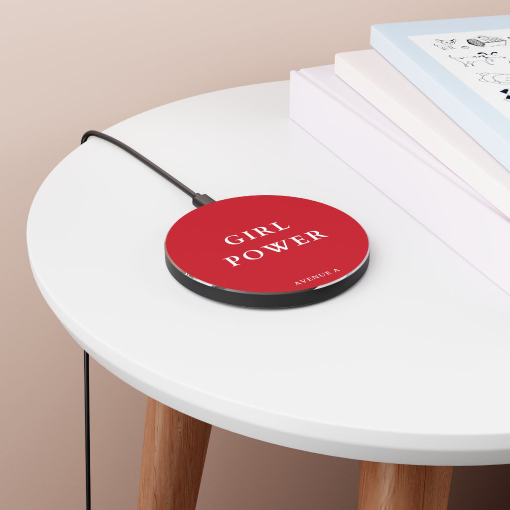 Red "Girl Power" Wireless Charger