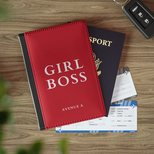 "Girl Boss" Red Passport Cover