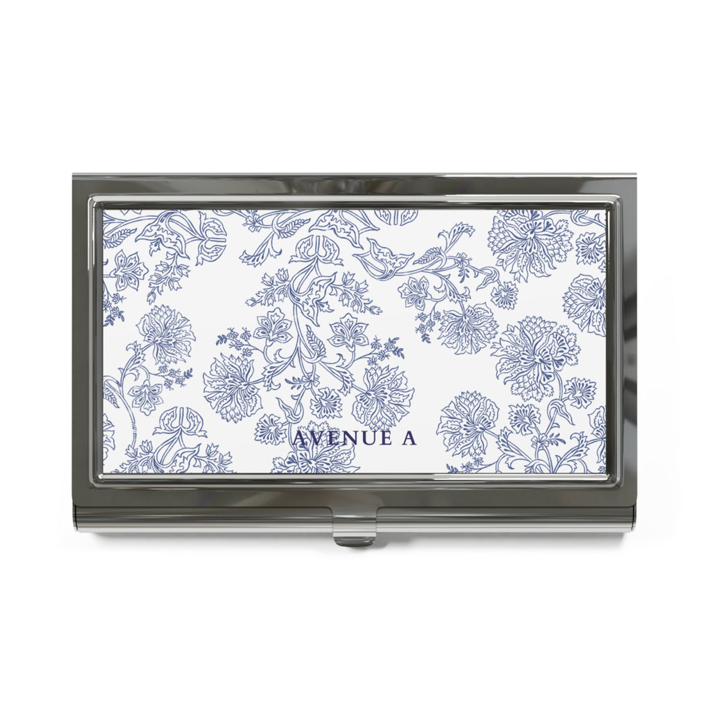Blooming Blue Business Card Holder