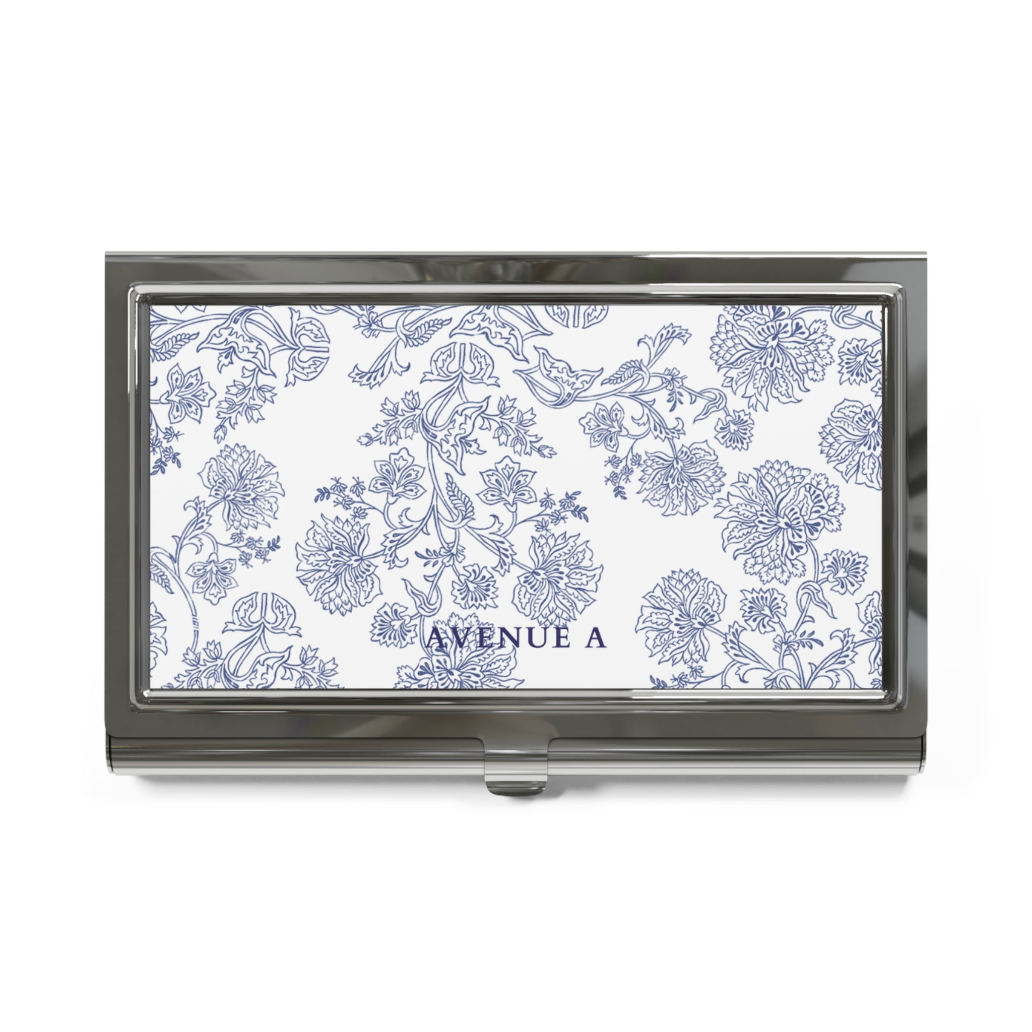 Blooming Blue Business Card Holder