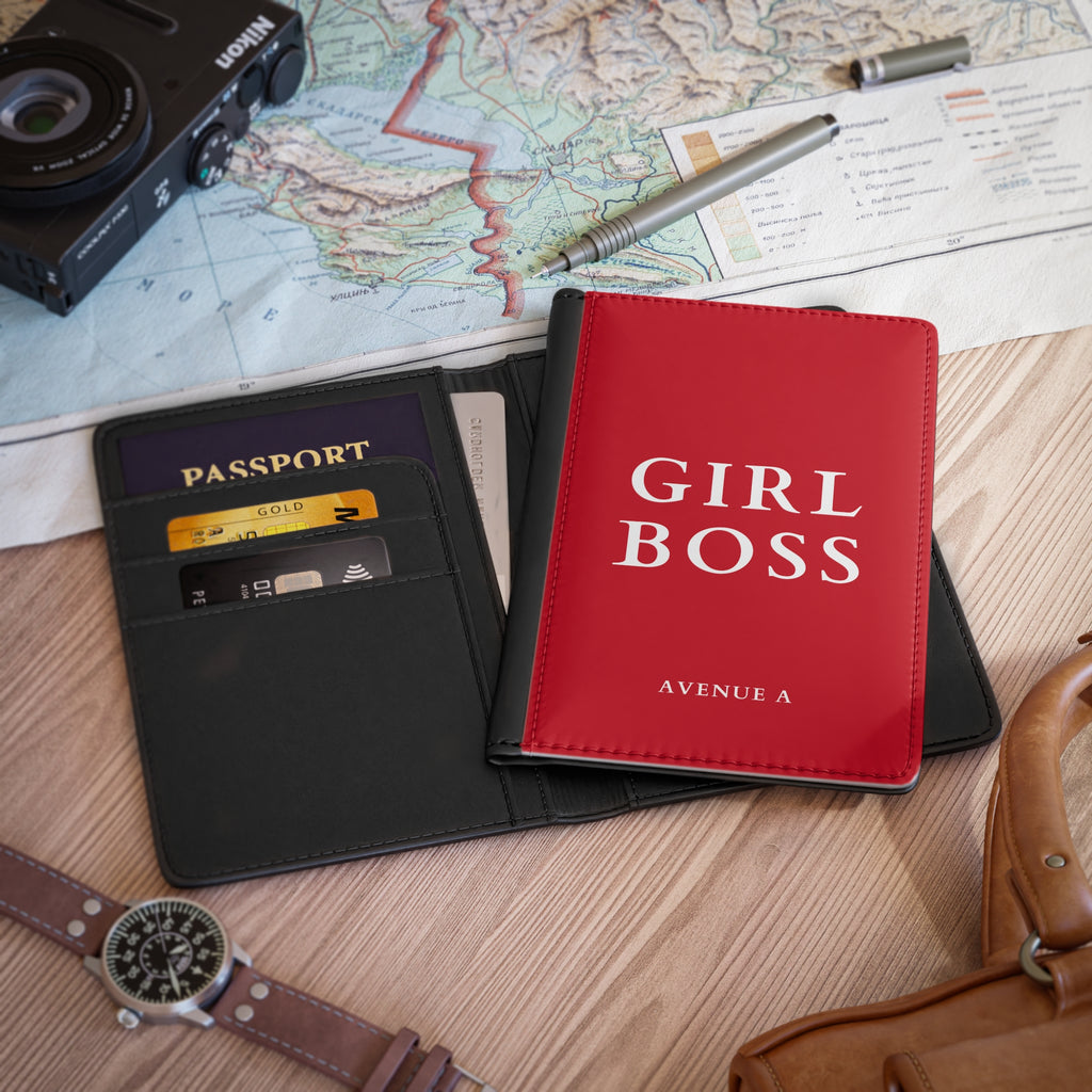 "Girl Boss" Red Passport Cover