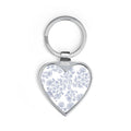 Blooming Blue Heart Keychain