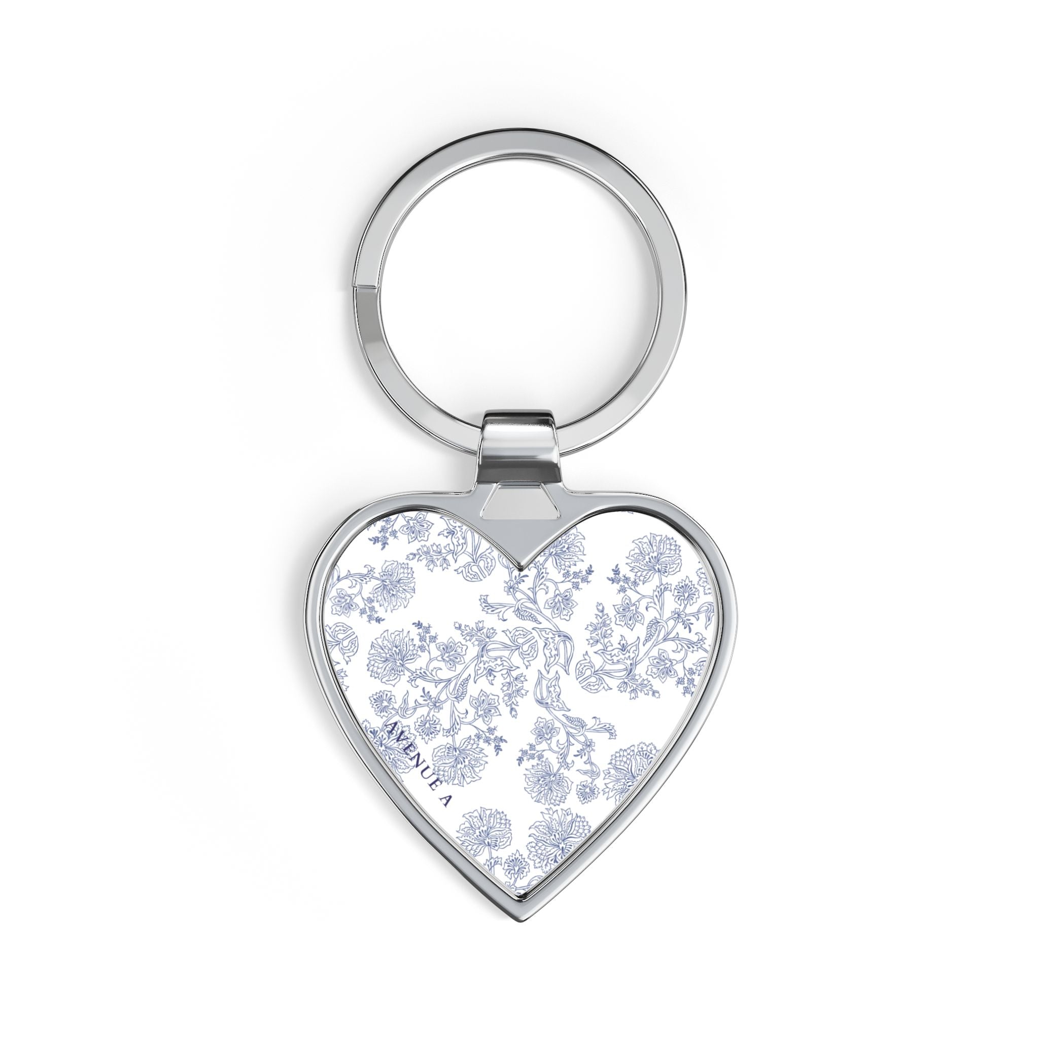 Blooming Blue Heart Keychain