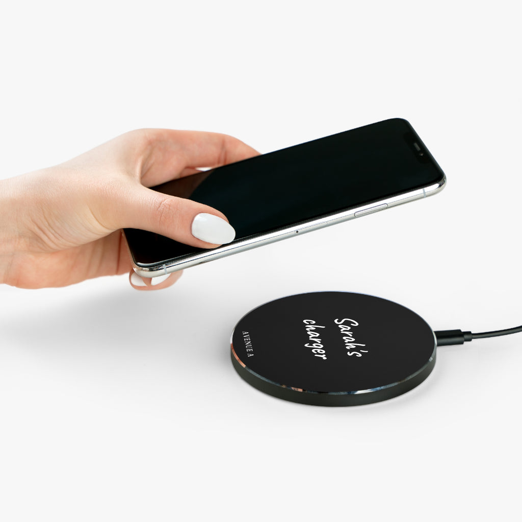 Black Personalized Wireless Charger
