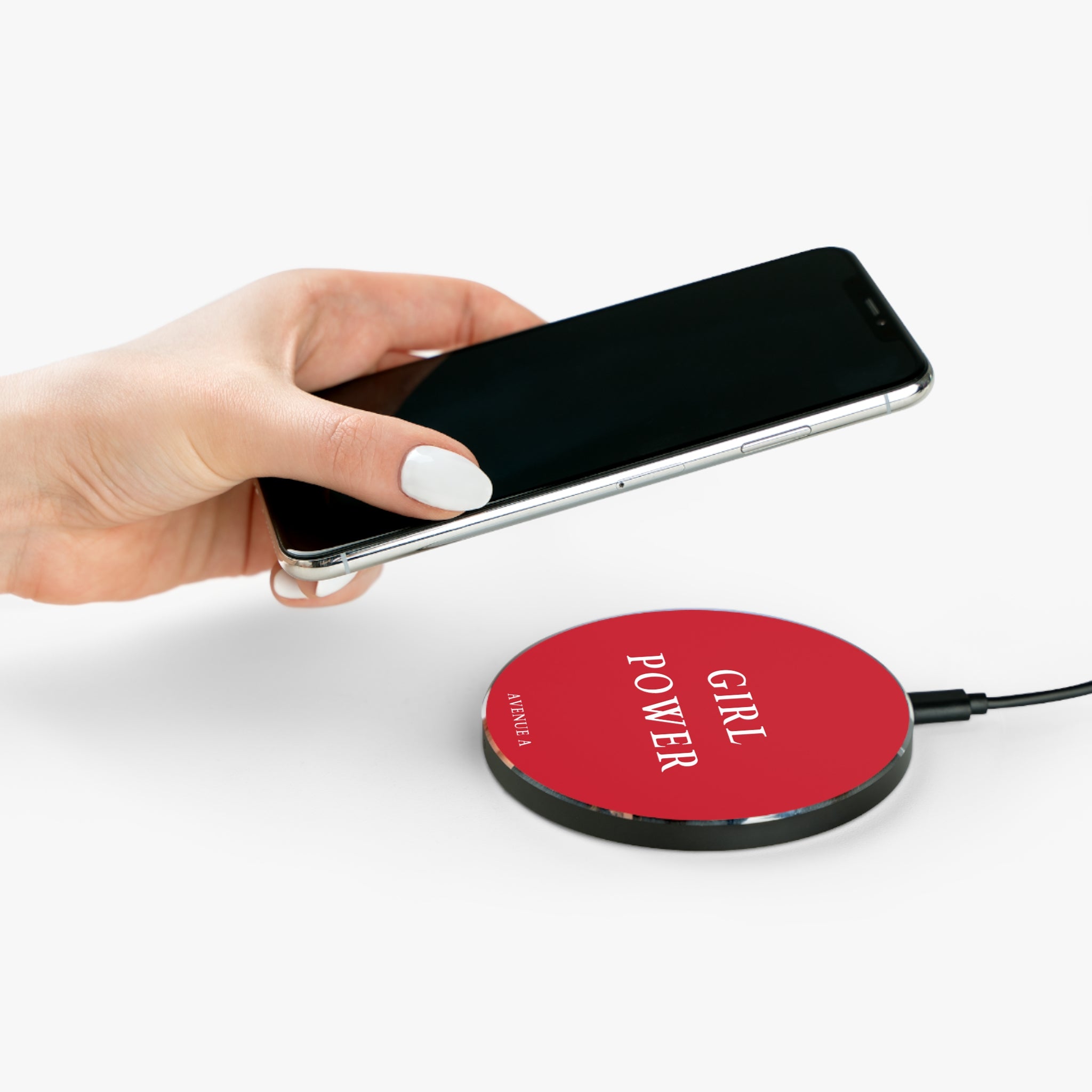 Red "Girl Power" Wireless Charger