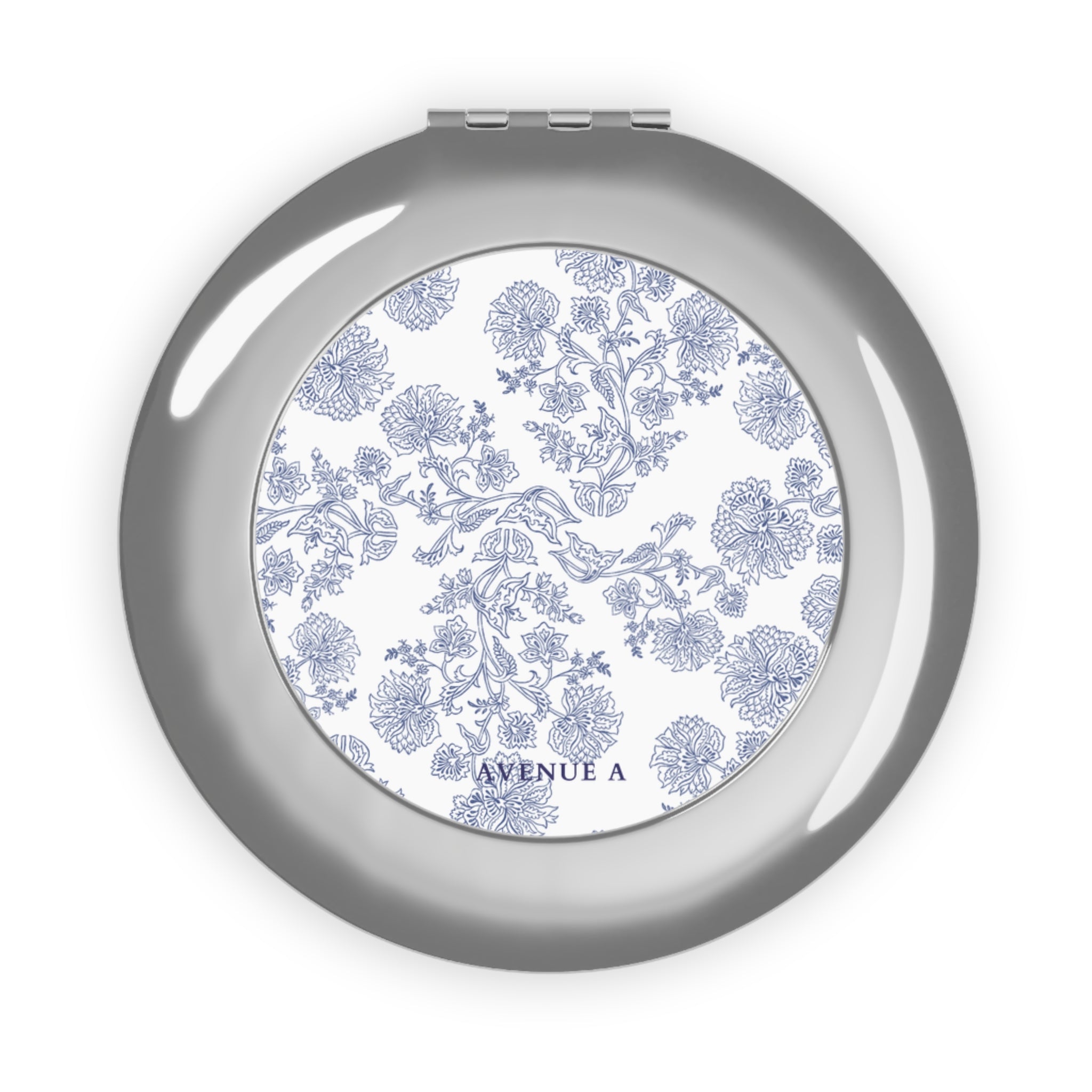 Blooming Blue Compact Travel Mirror