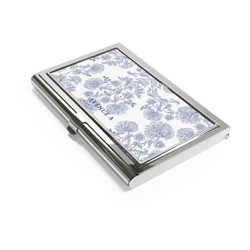 Blooming Blue Business Card Holder