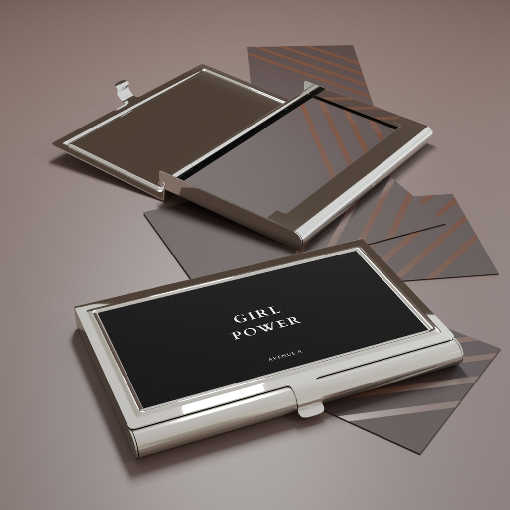 Black ”Girl Power” Business Card Holder